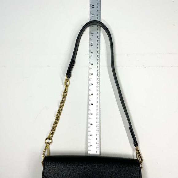 Rachel Zoe Black Shoulder Bag Handbag Gold Chain Strap Clasp Small Y2K - Picture 7 of 9